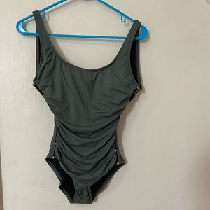 Olive green one piece bathingsuit